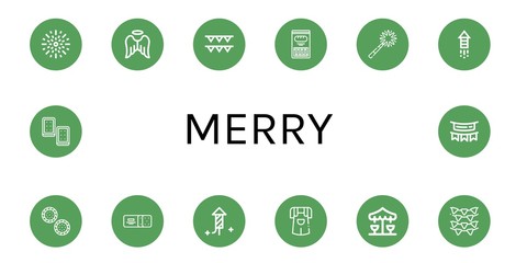 Wall Mural - merry simple icons set