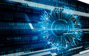 blue eye cyber circuit future technology concept background