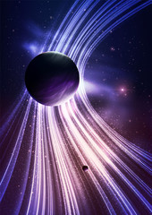 Poster - Abstract gravity field with planets