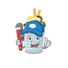 Wall Mural - Smart Plumber ice cream banana rolls on cartoon character design