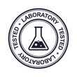 Laboratory tested rubber stamp, vector design