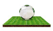 © Angkana - Healthcare and CORONA Virus affect Concept : Soccer ball put on green artificial soccer field and wear protective masks to protect Corona virus or Covid-19.
