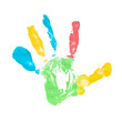 Colored hand print