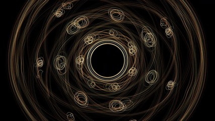 Wall Mural - abstract hypnotic concentric orbital circle motion video on black background