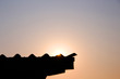 © Amphawan - Beautiful sunrise and silhouette of roof on sky dawn background in the morning
