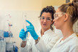 © Vladimir Borovic - Two beautiful young female scientists working in laboratory with test tubes and doing some research