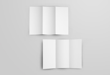 Poster - Mockup of standard blank booklets, open white leaflets, for presentation of design and pattern.