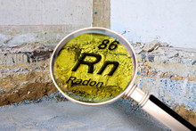 Preparatory Stage For The Construction Of A Ventilated Crawl Space In An Old Brick Building - Searching Gas Radon Concept Image Seen Through A Magnifying Glass