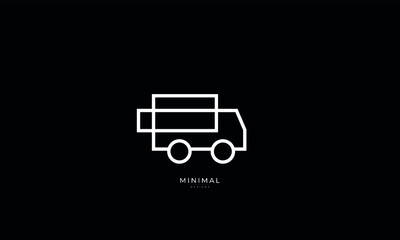 a line art icon logo of a food truck