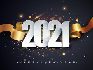 Wall Mural - happy new 2021 year. winter holiday greeting card design template. new year holiday posters. happy n