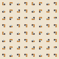 Poster - Geometric seamless pattern. Vector background with simple shapes like semi cirles and squares in neutral muted pastel colors.