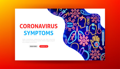 Sticker - Coronavirus Symptoms Neon Landing Page