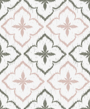 Vector Seamless Pattern Design With Ikat Ornaments