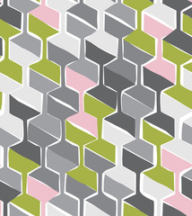 Wall Mural - Vector seamless pattern with hexagonal woven shapes