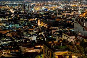 Wall Mural - The beautiful city of Naples Italy at night