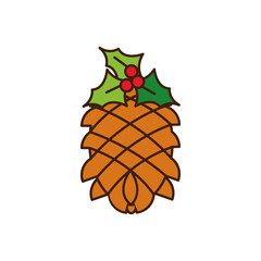 Sticker - merry christmas leafs and seeds