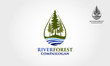 River Forest Vector Logo Template. An excellent logo template suitable for any business related to eco, green, nature, consulting, socail etc. This logo features with pines tree and a river. 