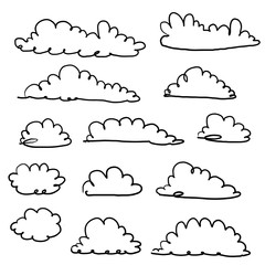 doodle cloud illustration hand drawn vector