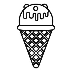 Wall Mural - Ball ice cream icon. Outline ball ice cream vector icon for web design isolated on white background