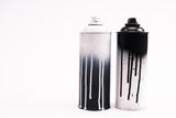 Fototapeta Młodzieżowe - metallic graffiti paint cans isolated on white