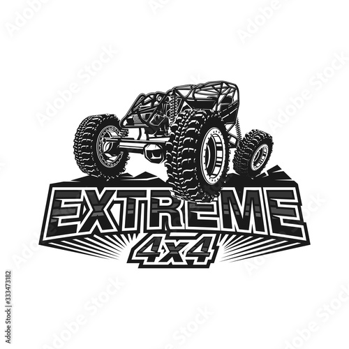 Cuadros en Lienzo Offroad car logo tubular extreme 4x4 vehicle rock bouncher.