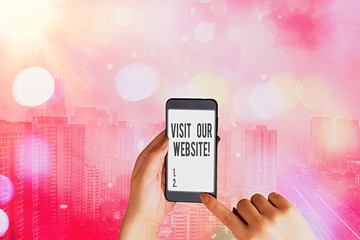 Poster - Text sign showing Visit Our Website. Business photo text visitor who arrives at web site and proceeds to browse
