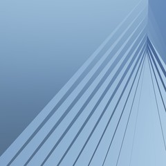 Poster - Triangle abstract background. Blue background, 3d rendering.