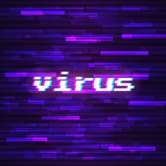 Wall Mural - vector text . symbol of cyberpunk, hacker attack. modern design, technological error. texture and ef