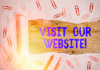 Poster - Text sign showing Visit Our Website. Business photo text visitor who arrives at web site and proceeds to browse