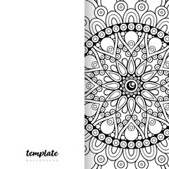 Mandala white background. Round floral ornament