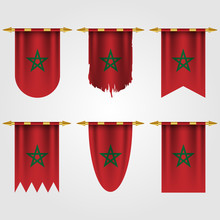 Morocco Flag In Different Shapes	