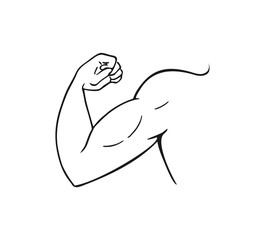 Sticker - Design of muscle arm draw