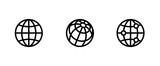 Fototapeta  - Three Globe and Network icons. Editable Line Vector.