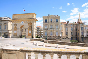 Wall Mural - The famous Triumphal arch, monument in the historic center of Montpellier city, France