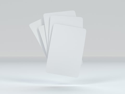 Playing cards mockup deck of playing cards isolated in white table 3D rendering illustration