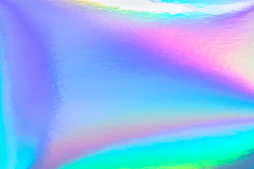 Aufkleber - Abstract trendy rainbow holographic background in 80s style. Blurred texture in violet, pink and mint bright neon colors.