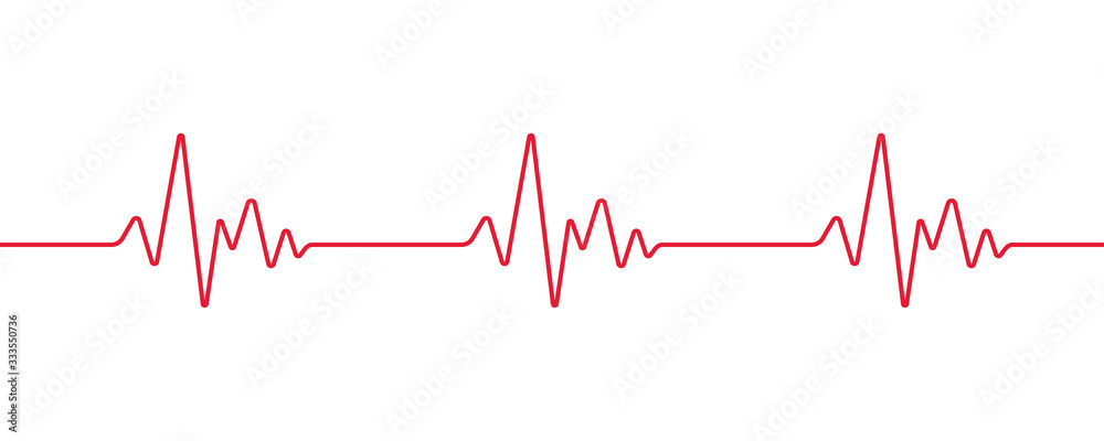 Heartbeat line, Pulse trace, ECG or EKG Cardio graph symbol for Healthy and Medical Analysis - obrazy, fototapety, plakaty 