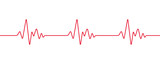 Fototapeta  - Heartbeat line, Pulse trace, ECG or EKG Cardio graph symbol for Healthy and Medical Analysis