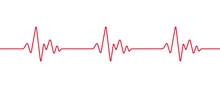 Heartbeat Line, Pulse Trace, ECG Or EKG Cardio Graph Symbol For Healthy And Medical Analysis