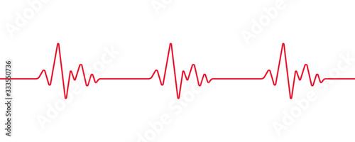 Fotomural Heartbeat line, Pulse trace, ECG or EKG Cardio graph symbol for Healthy and Medi