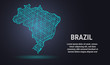Vector low poly map of Brazil