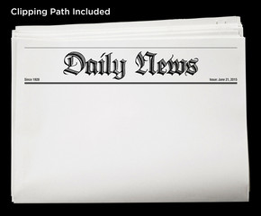 daily newspaper blank content template isolated with clipping path.