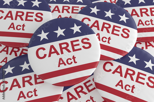 Fotomural Coronavirus Aid, Relief, And Economic Security Act Badges: Pile of CARES Act But