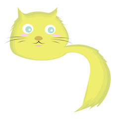 Poster - Yellow cat, illustration, vector on white background