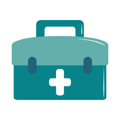 Poster - online doctor kit first aid medical equipment care flat style icon