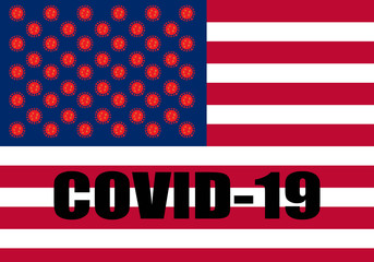 Wall Mural - Concept of covid-19 outbreak in USA.