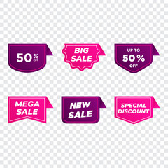 Banner Sale Collection Set , Promotion sale tag banner limited time and special offer , advertising element art. Sale discount icons. Special offer stamp price signs