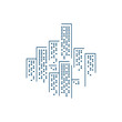 © fandy - stylish line buildings skyline logo vector design symbol illustration