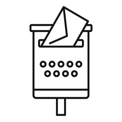 Poster - Newsletter mailbox icon. Outline newsletter mailbox vector icon for web design isolated on white background