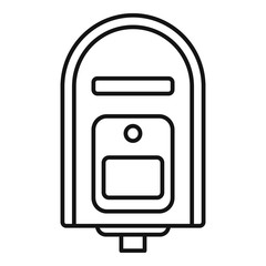 Poster - Full mailbox icon. Outline full mailbox vector icon for web design isolated on white background